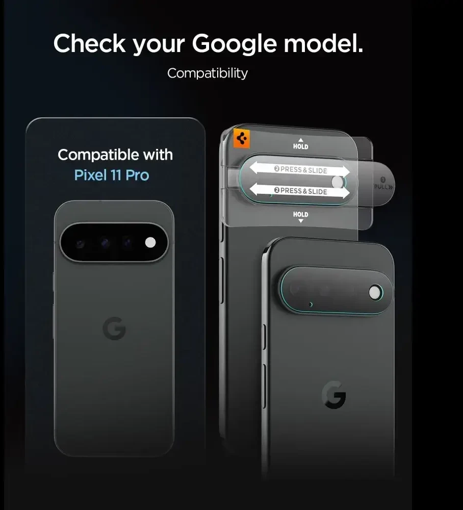 Spigen OPTIK PRO GLAS.TR EZ FIT KAMEROS APSAUGA 2-PACK GOOGLE PIXEL 11 PRO SKAIDRI