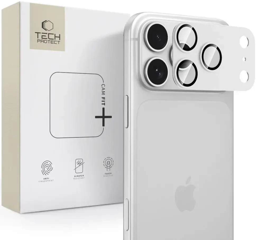 Tech-Protect Camfull Fit+ Tempered Glass Camera Screen Protector for iPhone 18 Pro Max - Sidabrinis