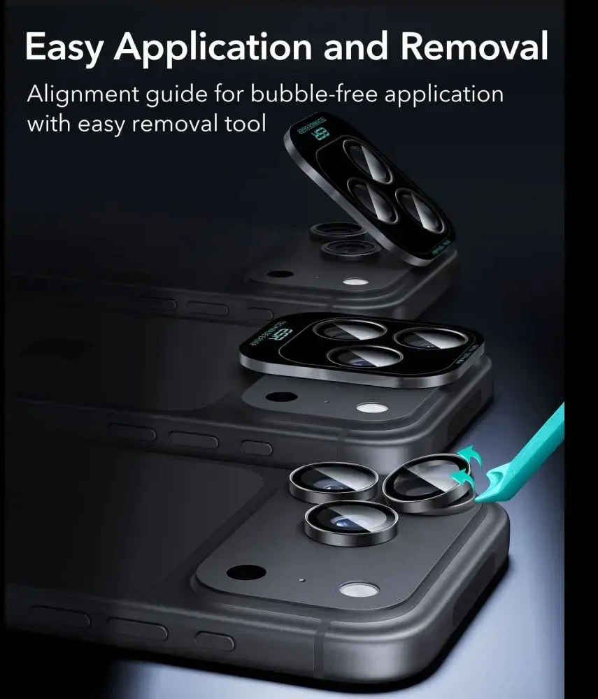 ESR ARMORITE KAMEROS APSAUGA 2-PACK iPhone 18 PRO / 18 PRO MAX JUODA
