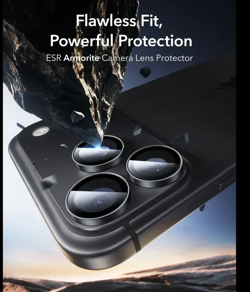 ESR ARMORITE KAMEROS APSAUGA 2-PACK iPhone 18 PRO / 18 PRO MAX JUODA