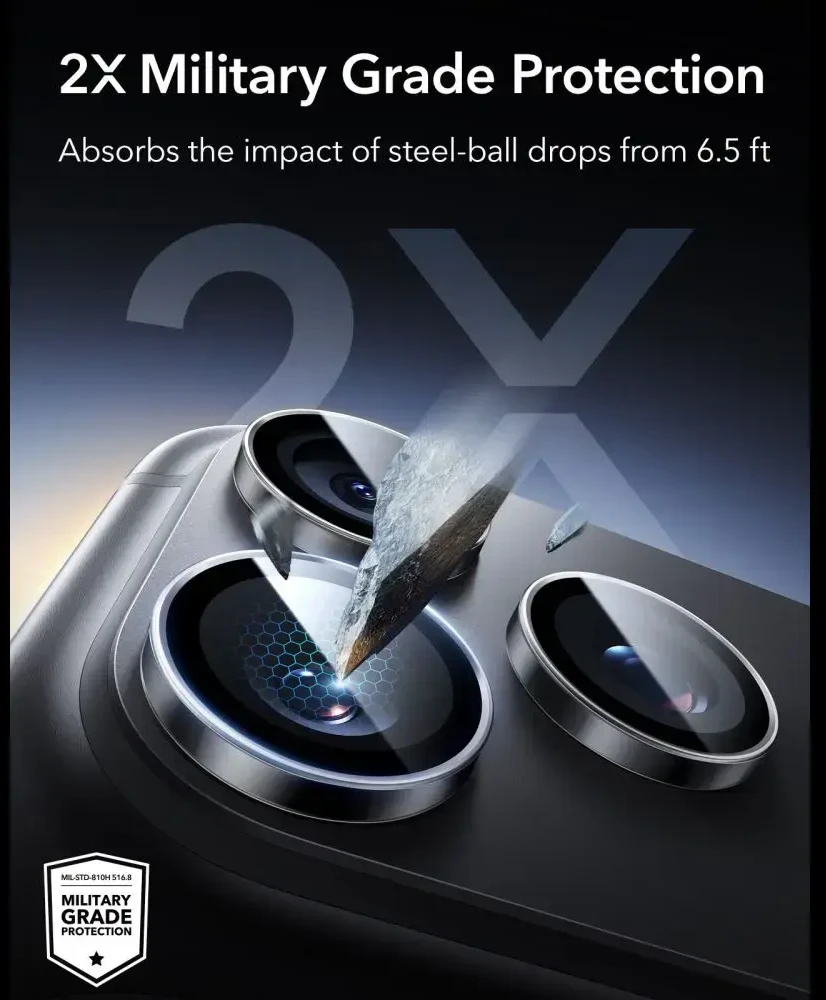 KAMEROS APSAUGA ESR ARMORITE CAMERA PROTECTOR iPhone 18 PRO / 18 PRO MAX SKAIDRI