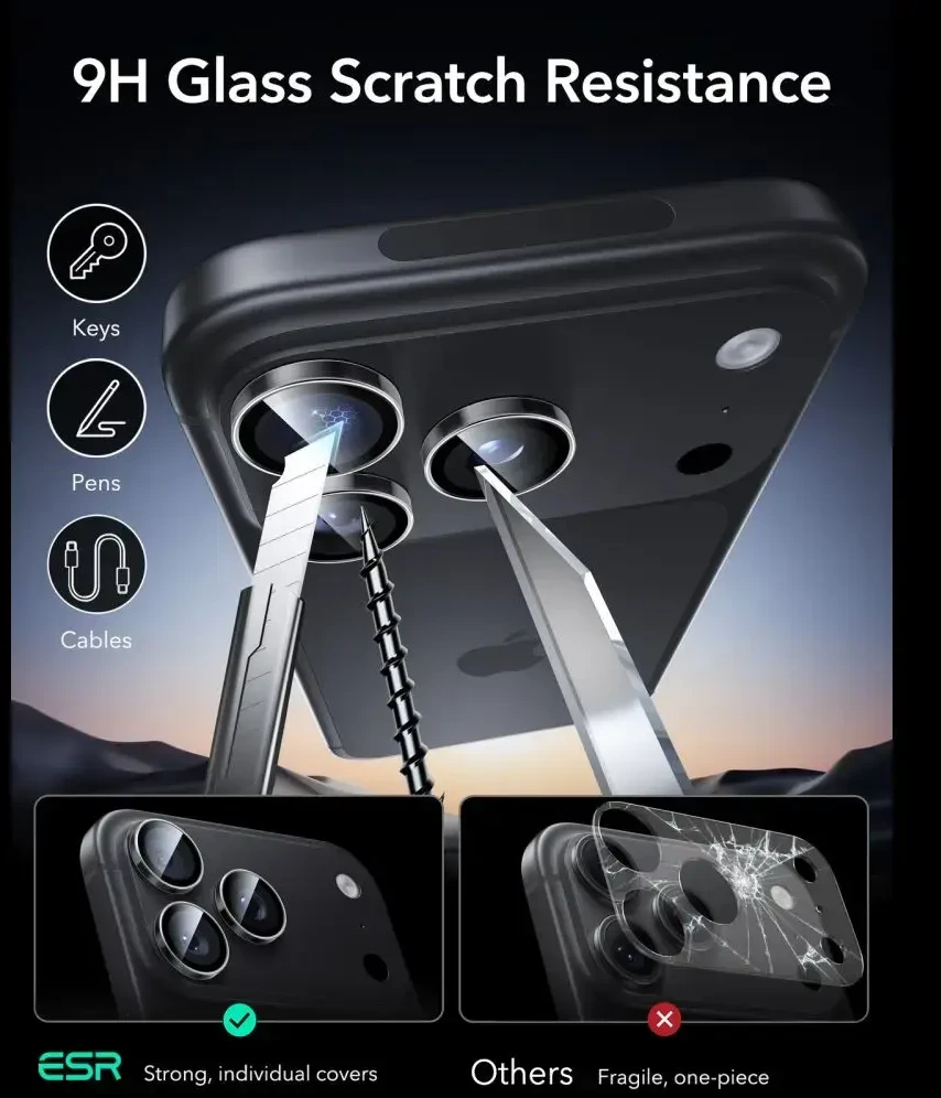 KAMEROS APSAUGA ESR ARMORITE CAMERA PROTECTOR iPhone 18 PRO / 18 PRO MAX SKAIDRI