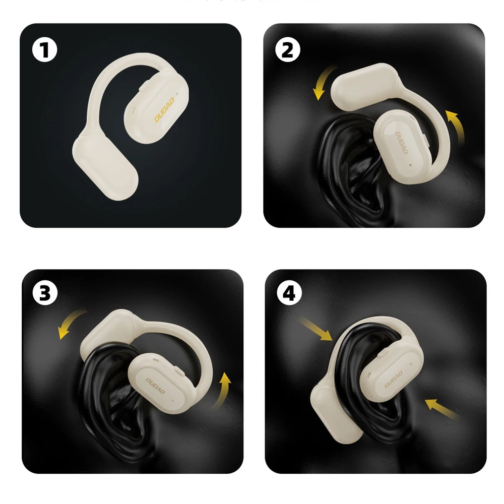 OWS Dudao U4A Bluetooth 5.3 IPX5 verslo ausinės - baltos spalvos