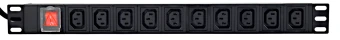 „Gembird EnerGenie EG-PDU-10C132C19“ maitinimo blokas (PDU), 10 vnt. C13 lizdų, 1U, 16A, C20 kištukas, 2 m kabelis, juodas