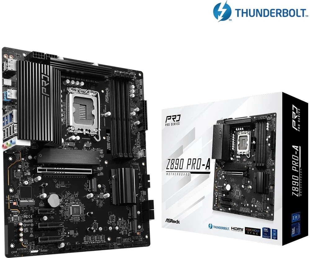 ASRock Z890 Pro-A Intel Z890 LGA 1851 (Socket V1) ATX pagrindinė plokštė