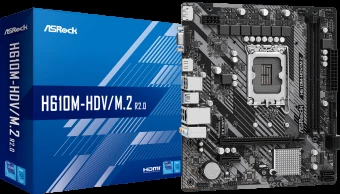 Pagrindinė plokštė ASROCK H610M-HDV/M.2 LGA1700 2x DDR4 DIMM HDMI DP 1xPCIe 4.0 x16 2xPCIe 3.0 x1