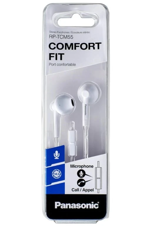 Į ausis įstatomos ausinės su mikrofonu Panasonic RP-TCM55E-K, Juodos