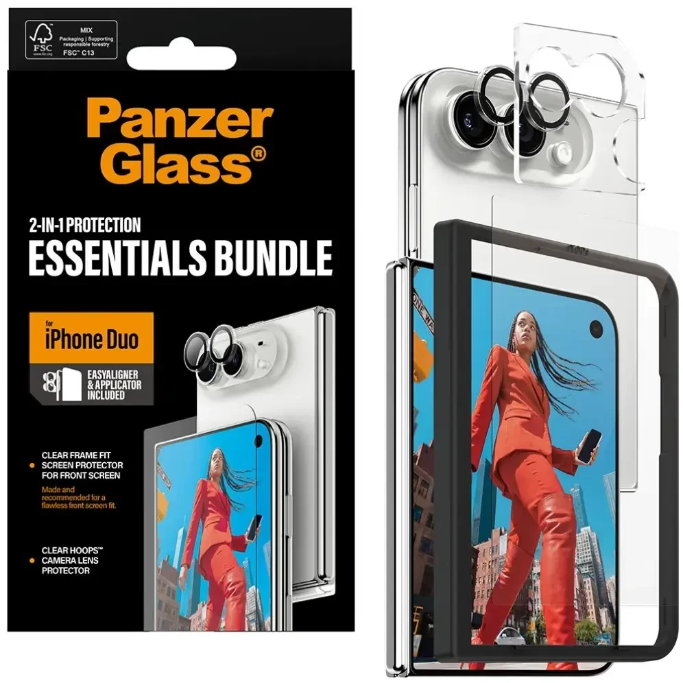 Panzer Glass PanzerGlass Essentials 2w1 szkło+lens do iPhone Duo