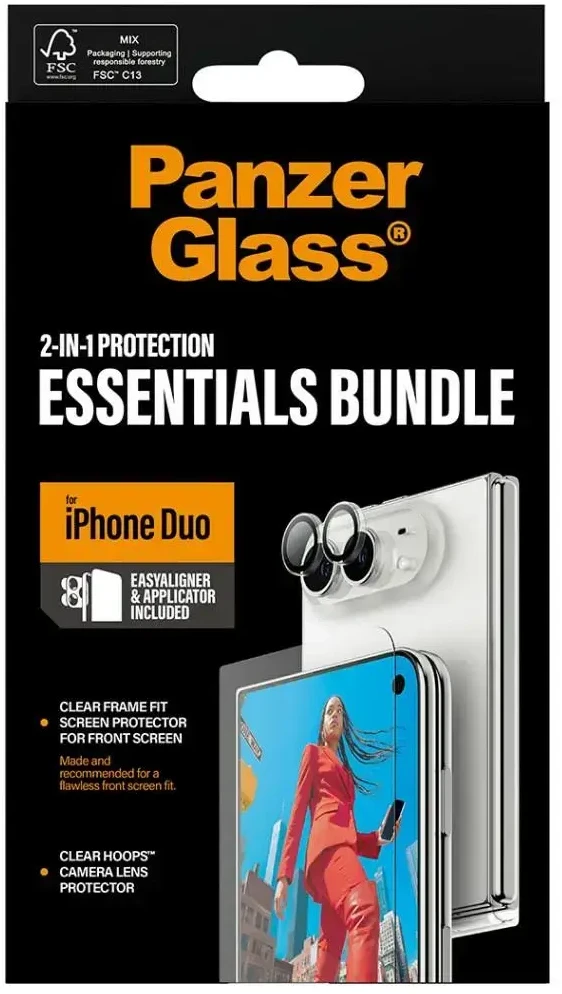 Panzer Glass PanzerGlass Essentials 2w1 szkło+lens do iPhone Duo