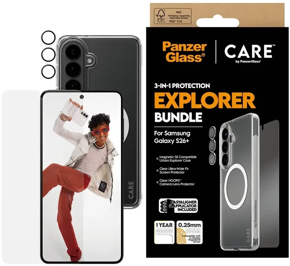 Panzer Glass „PanzerGlass CARE“ – „PanzerGlass 3-in-1 Galaxy S Plus 2026“