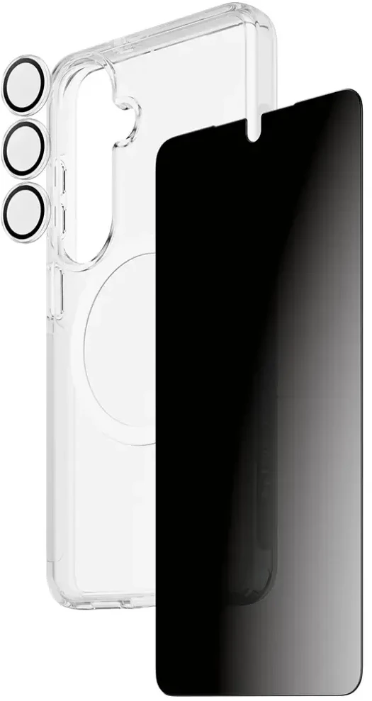 Panzer Glass Rinkinys ochronny CARE by PanzerGlass Privacy 3w1 Dėklas+Szkło+Lens do Samsung Galaxy S26