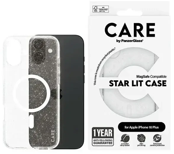 Panzer Glass CARE by PanzerGlass Flagship Star Lit Apple iPhone 16 Plus 6.7" dėklas telefonui baltos spalvos MagSafe 1343