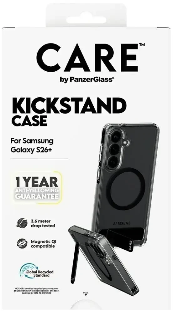 Panzer Glass Dėklas su stoveliu ir Qi, skaidrus CARE by PanzerGlass