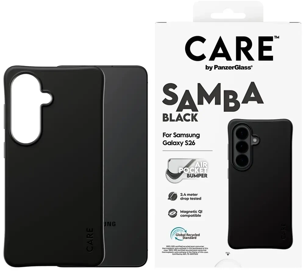 Dėklas Panzer Glass CARE by PanzerGlass Samba Juodas Qi Case for Samsung Galaxy S26 - Juodas