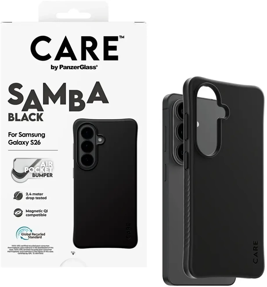 Dėklas Panzer Glass CARE by PanzerGlass Samba Juodas Qi Case for Samsung Galaxy S26 - Juodas