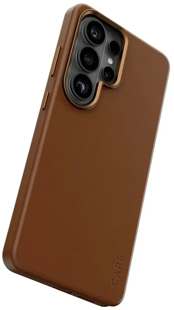 Panzer Glass Telefono dėklas iš dirbtinės odos, rudas, Qi suderinamas CARE by PanzerGlass