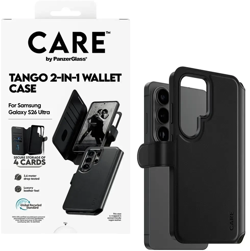 Panzer Glass CARE by PanzerGlass Tango 2-in-1 Wallet Case w. Qi Samsung New Galaxy S26 Ultra | PanzerGlass