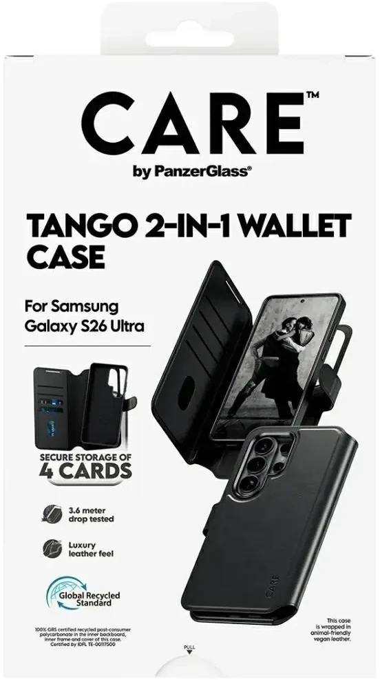 Panzer Glass CARE by PanzerGlass Tango 2-in-1 Wallet Case w. Qi Samsung New Galaxy S26 Ultra | PanzerGlass