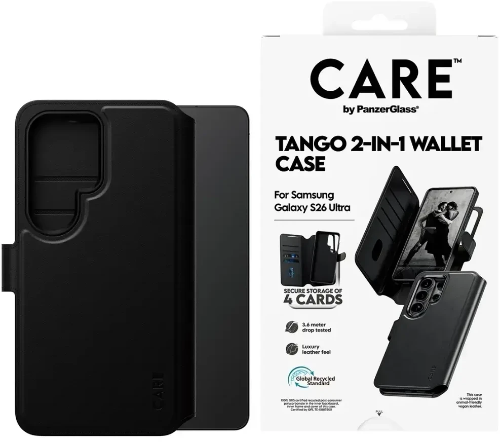 Panzer Glass CARE by PanzerGlass Tango 2-in-1 Wallet Case w. Qi Samsung New Galaxy S26 Ultra | PanzerGlass