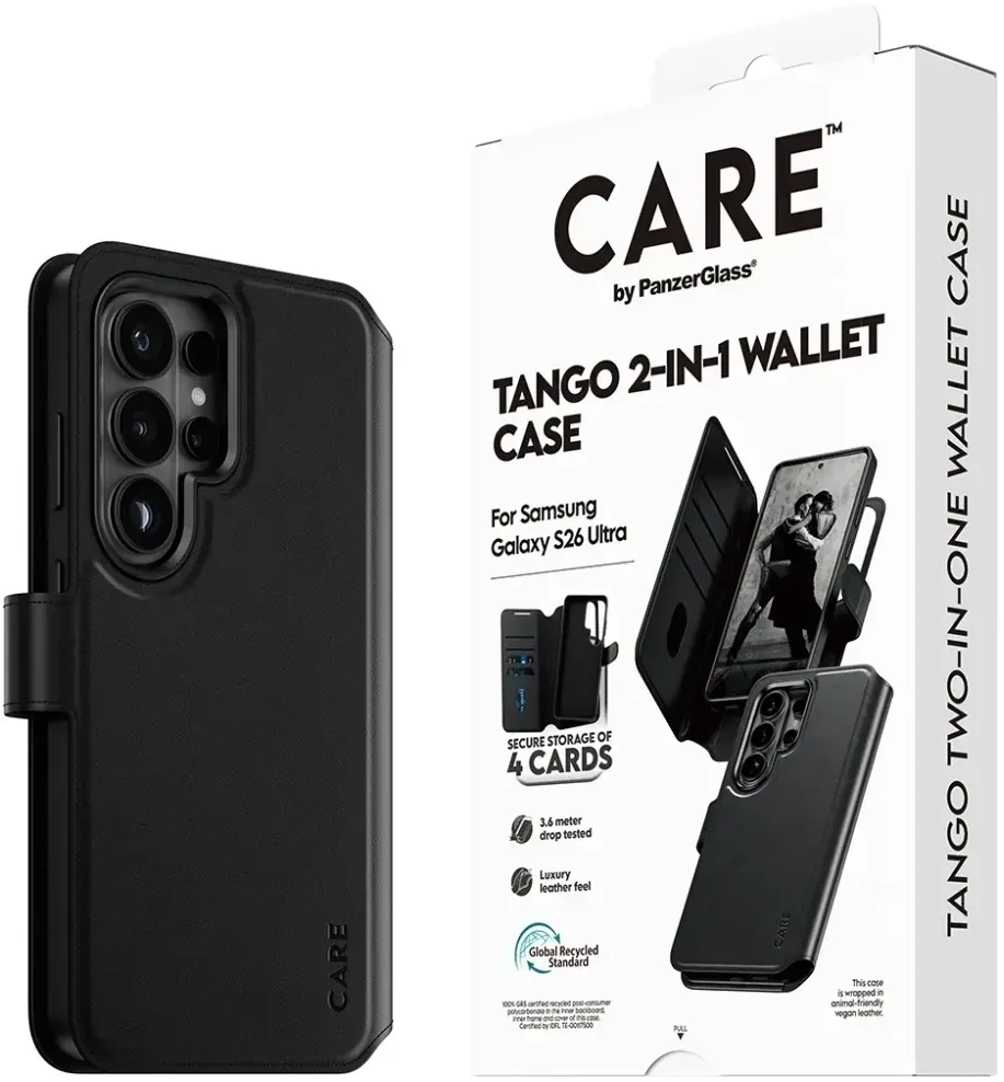 Panzer Glass CARE by PanzerGlass Tango 2-in-1 Wallet Case w. Qi Samsung New Galaxy S26 Ultra | PanzerGlass