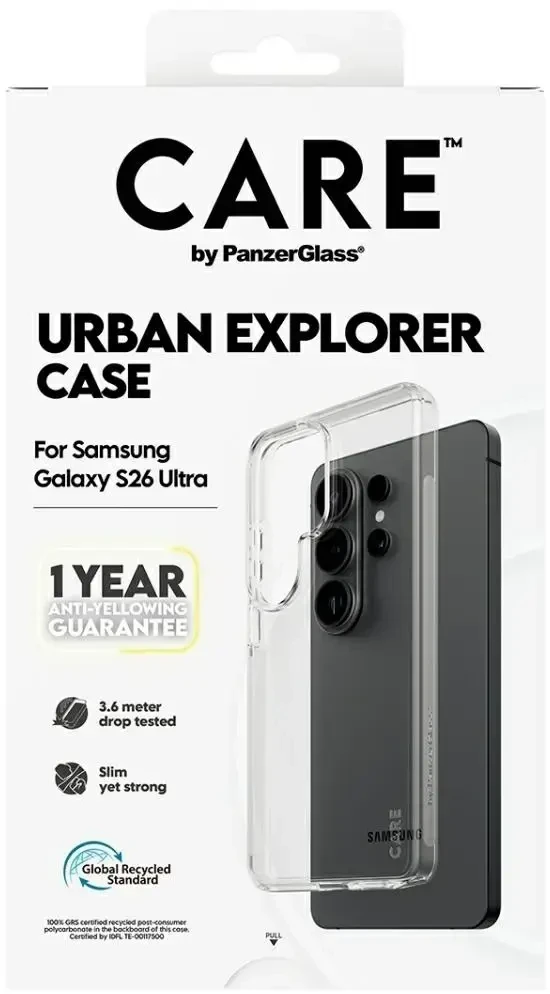 „Panzer Glass CARE by PanzerGlass Urban Explorer“ skaidrus dėklas, skirtas „Samsung Galaxy S26 Ultra“ – skaidrus