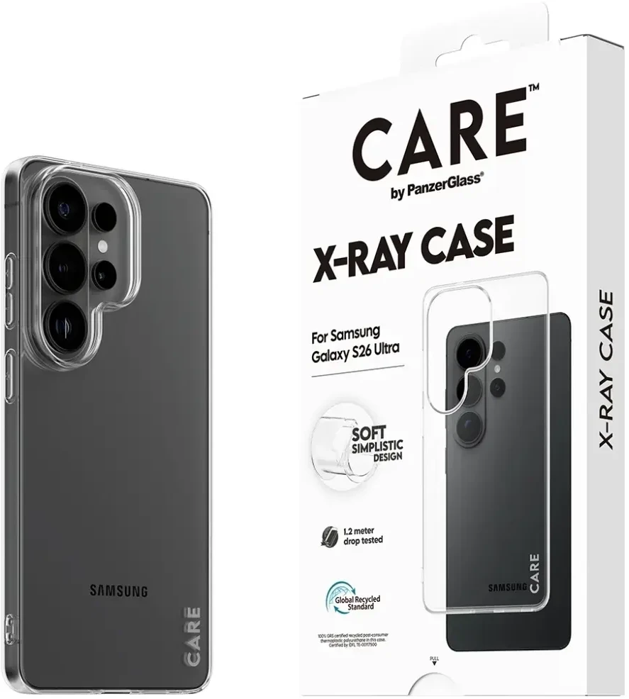 „Panzer Glass CARE by PanzerGlass“ rentgeno dėklas, skirtas „Samsung Galaxy S26 Ultra“ – skaidrus