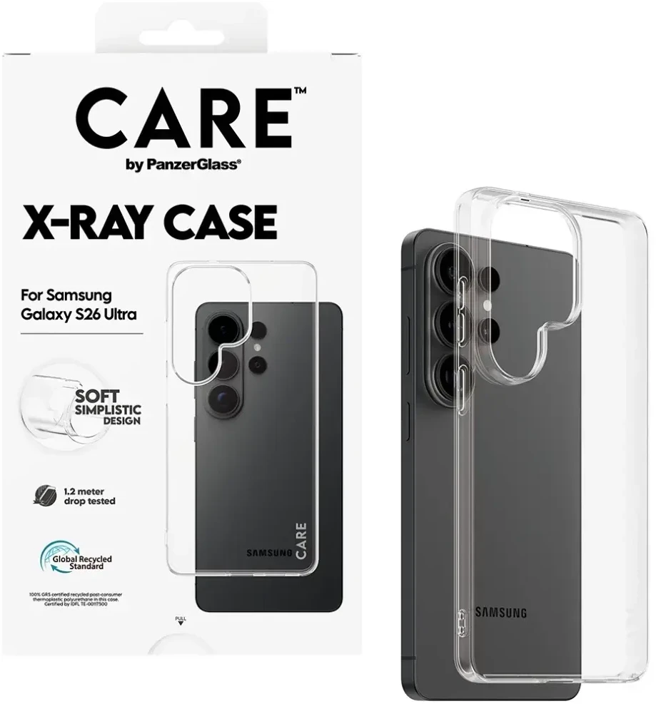 „Panzer Glass CARE by PanzerGlass“ rentgeno dėklas, skirtas „Samsung Galaxy S26 Ultra“ – skaidrus
