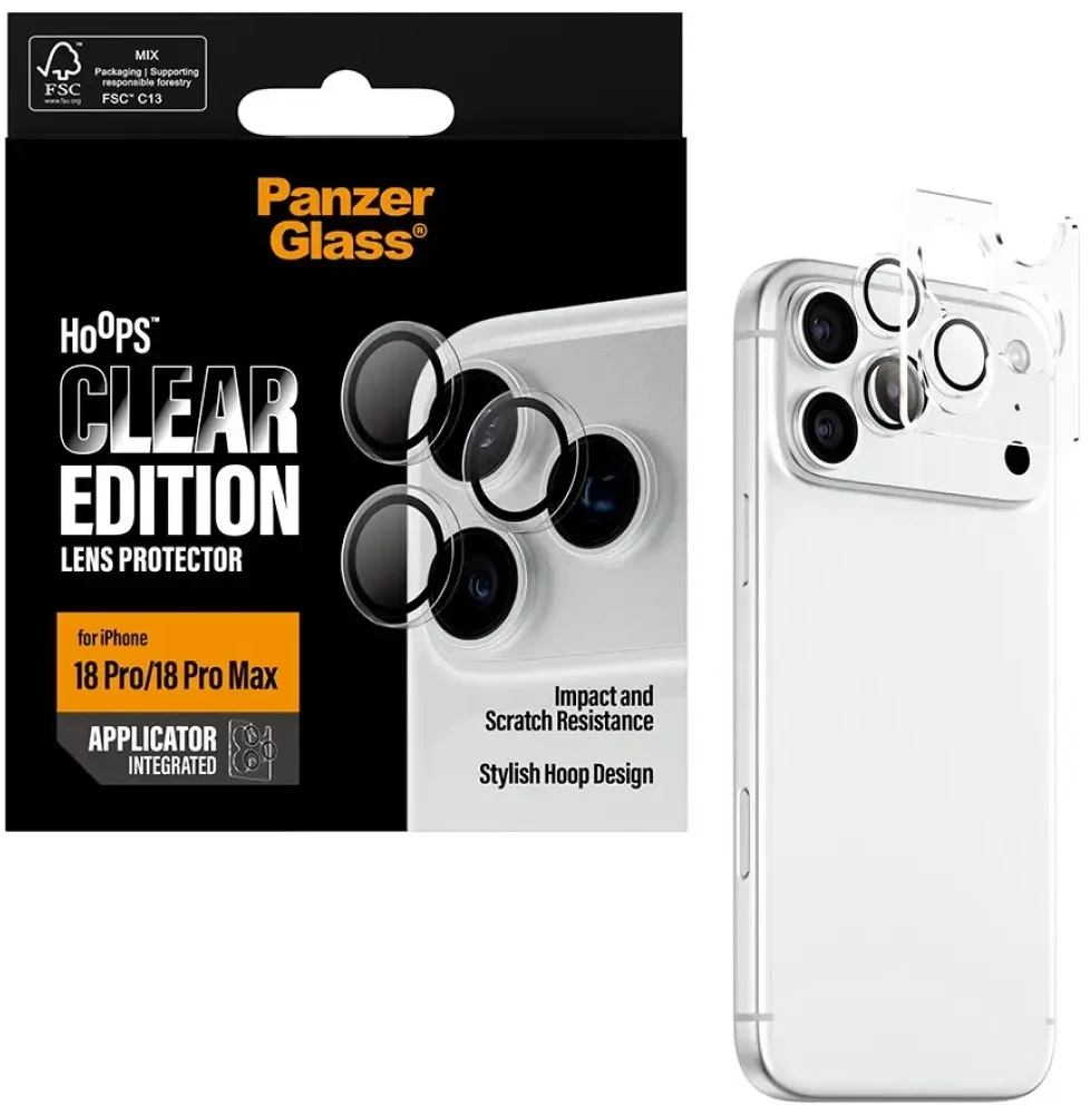 Panzer Glass Ceramic Lens Protector PanzerGlass Hoops iPhone 18 Pro / 18 Pro Max transparent