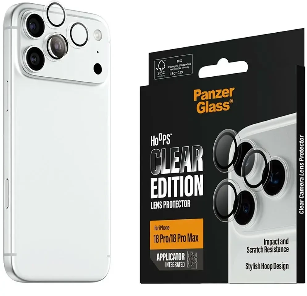 Panzer Glass Ceramic Lens Protector PanzerGlass Hoops iPhone 18 Pro / 18 Pro Max transparent