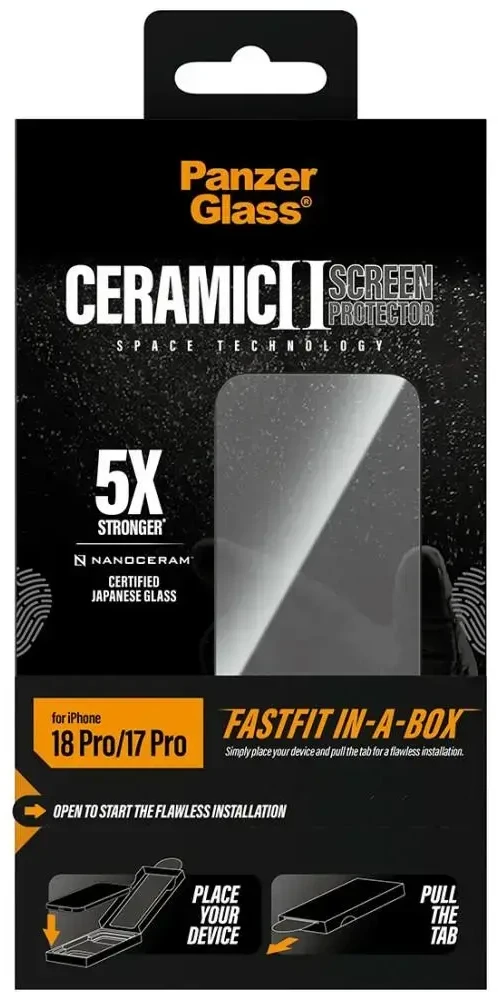 Panzer Glass PanzerGlass Ceramic FastLift tempered glass for phone iPhone 18 Pro | iPhone 17 Pro