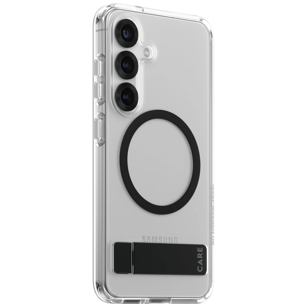 Dėklas Panzer Glass CARE by PanzerGlass Feature Juodas Kickstand & QI Samsung Galaxy S25 skaidrus