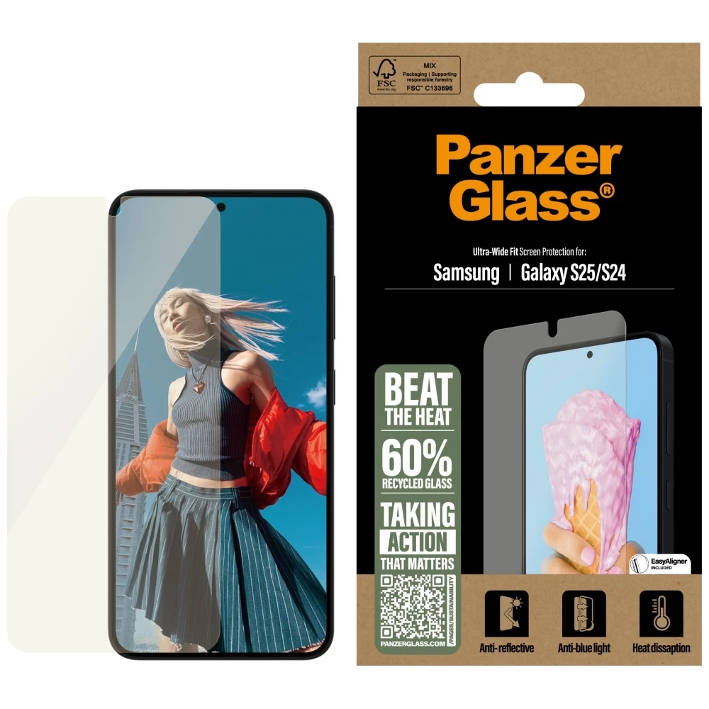 Panzer Glass Apsauginis stiklas PanzerGlass All-in-One Ultra-Wide Fit Samsung Galaxy S25