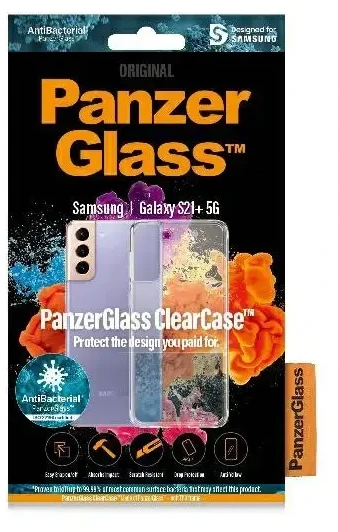 Panzer Glass PanzerGlass | ClearCase | Byla | Samsung | Galaxy S21+ serija | Termoplastinis poliuretanas (TPU) | Išvalyti | Anti geltona; Atsparus įbrėžimams; Anti-riebus; Anti-Aging; Antibakterinis