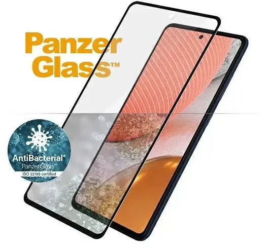 Panzer Glass PANZERGLASS TEMPERED GLASS E2E MICROFRACTURE SAMSUNG A72 ANTIBACTERIAL CASE FRIENDLY Juodas