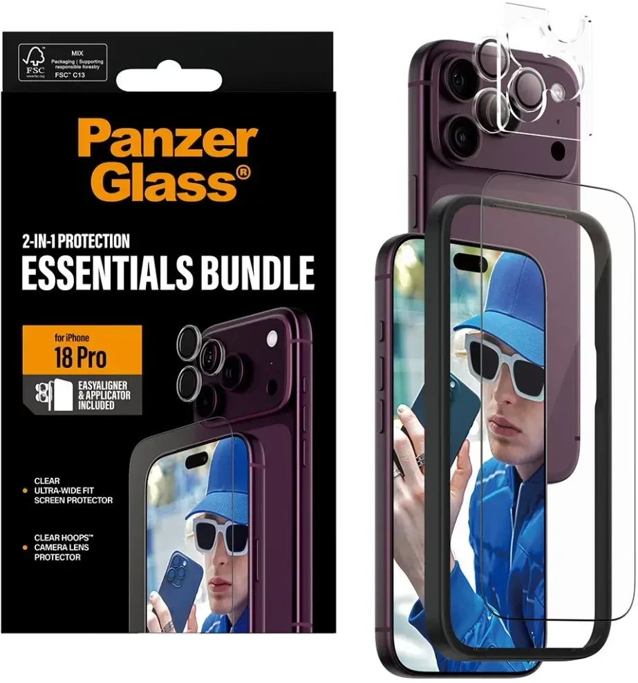 Panzer Glass PanzerGlass Essentials 2-in-1 ekrano ir objektyvo apsaugos rinkinys iPhone 18 Pro