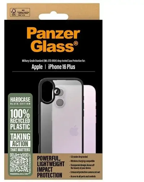 Panzer Glass PanzerGlass HardApple iPhone 16 Plus 6.7" dėklas telefonui juodos spalvos/dėklas telefonui juodos spalvos 1297