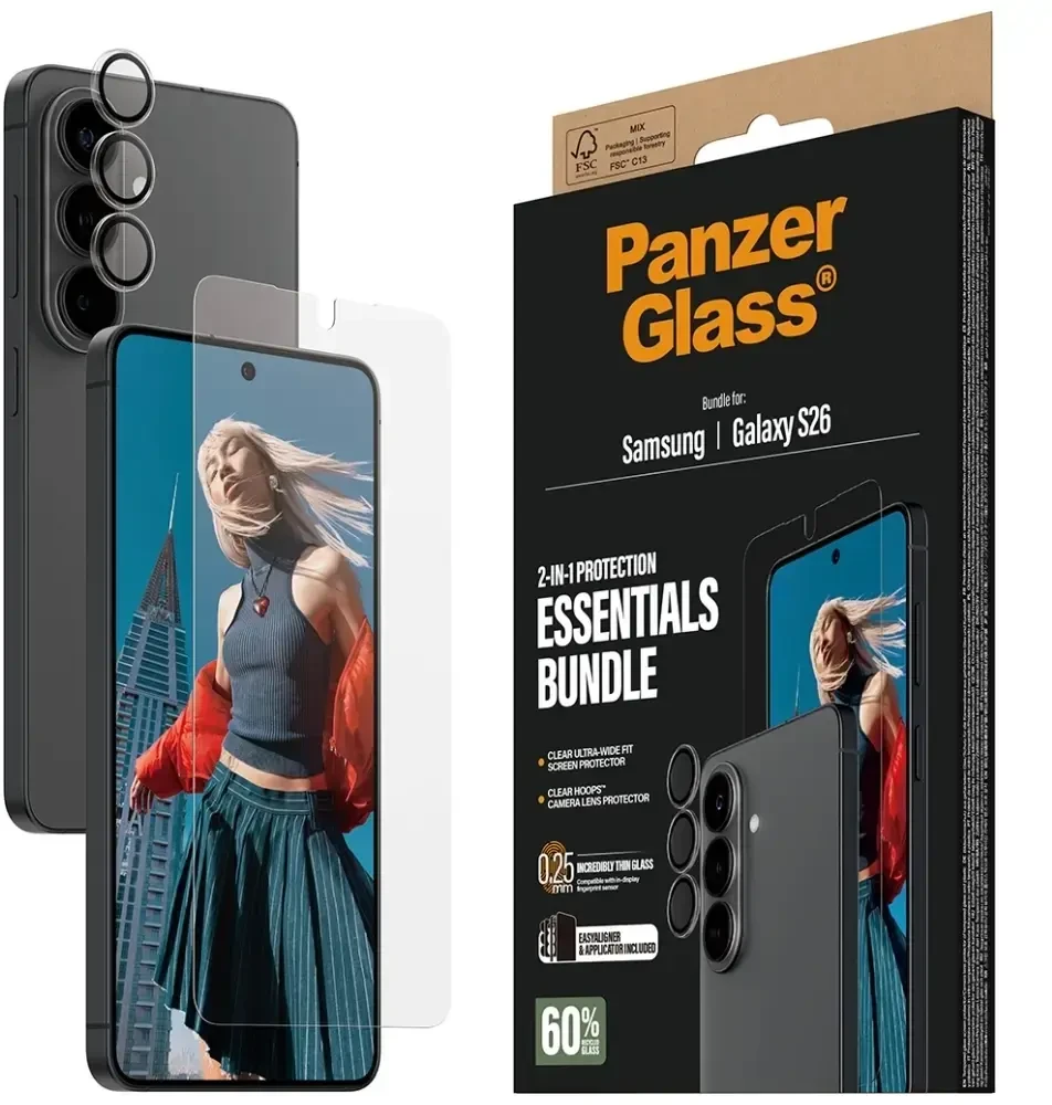 Panzer Glass PanzerGlass Hoops 2-in-1 Set Samsung Galaxy S26; Ultra Wide Fit Displayschutz + Kameraschutz
