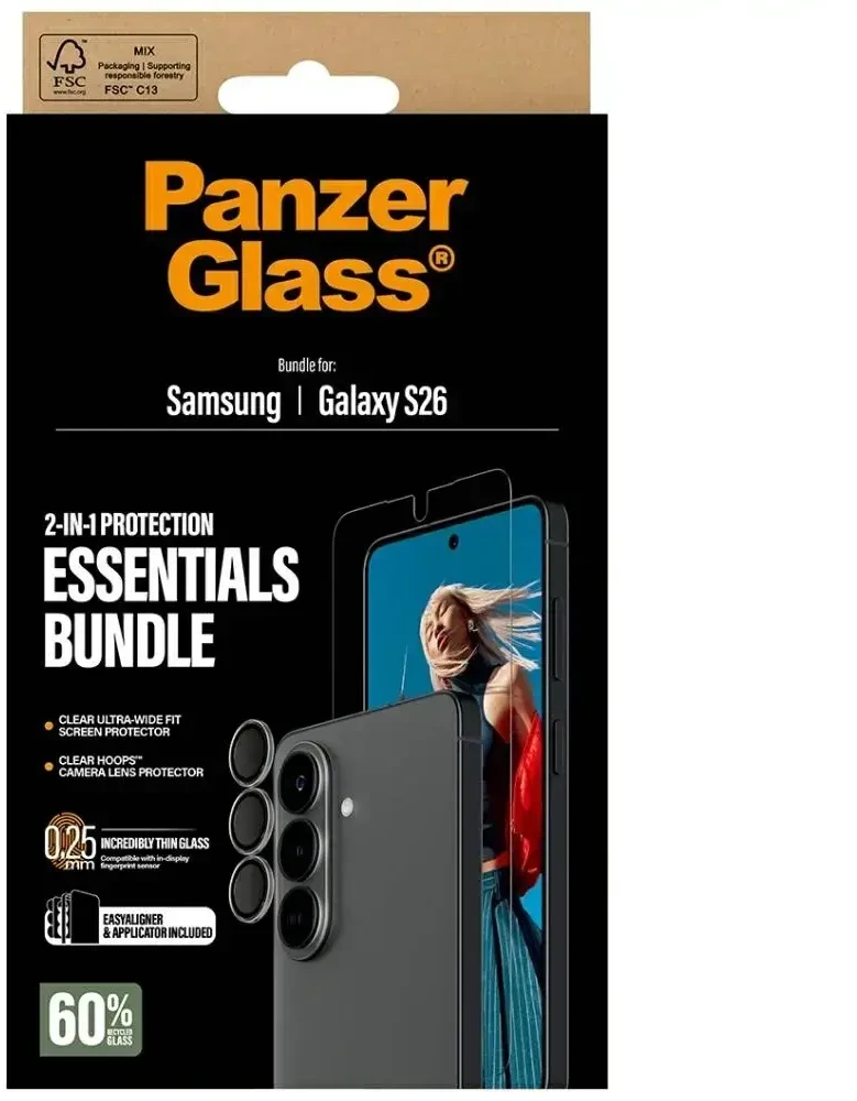 Panzer Glass PanzerGlass Hoops 2-in-1 Set Samsung Galaxy S26; Ultra Wide Fit Displayschutz + Kameraschutz