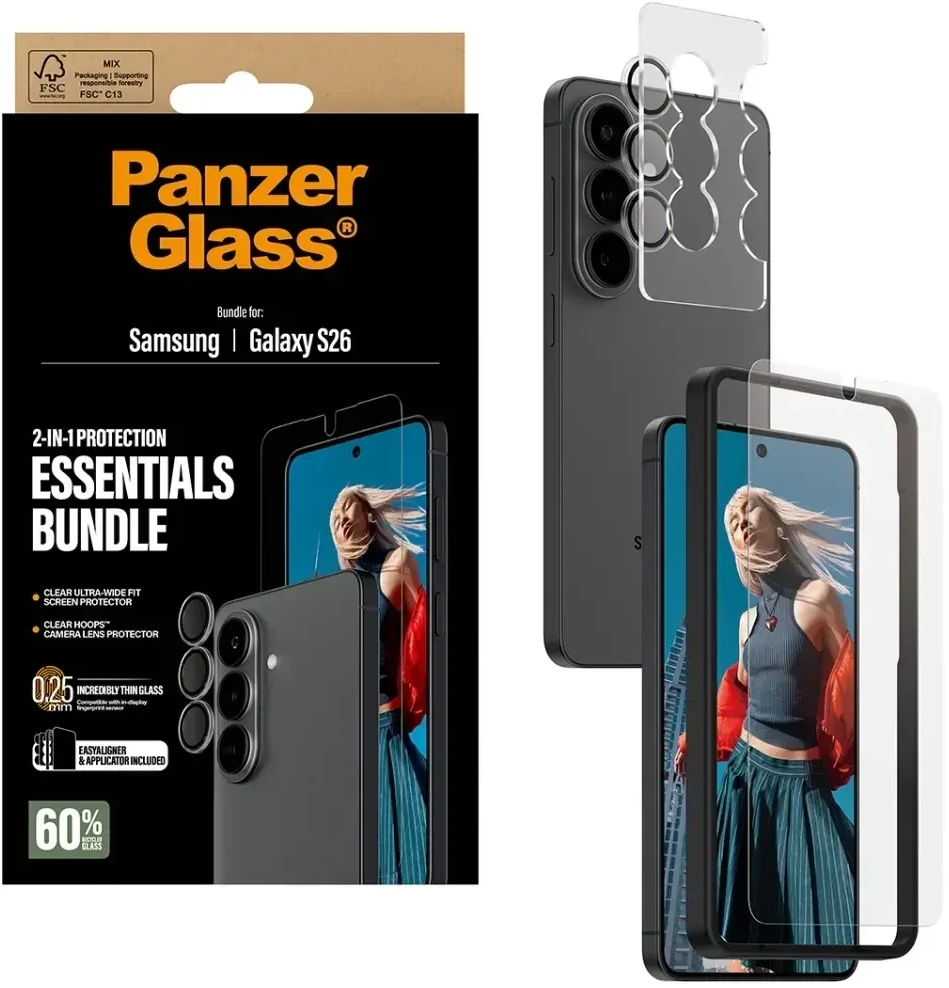 Panzer Glass PanzerGlass Hoops 2-in-1 Set Samsung Galaxy S26; Ultra Wide Fit Displayschutz + Kameraschutz