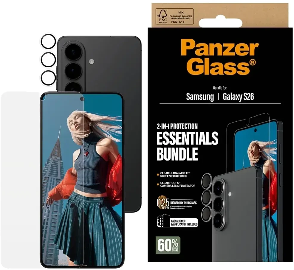 Panzer Glass PanzerGlass Hoops 2-in-1 Set Samsung Galaxy S26; Ultra Wide Fit Displayschutz + Kameraschutz