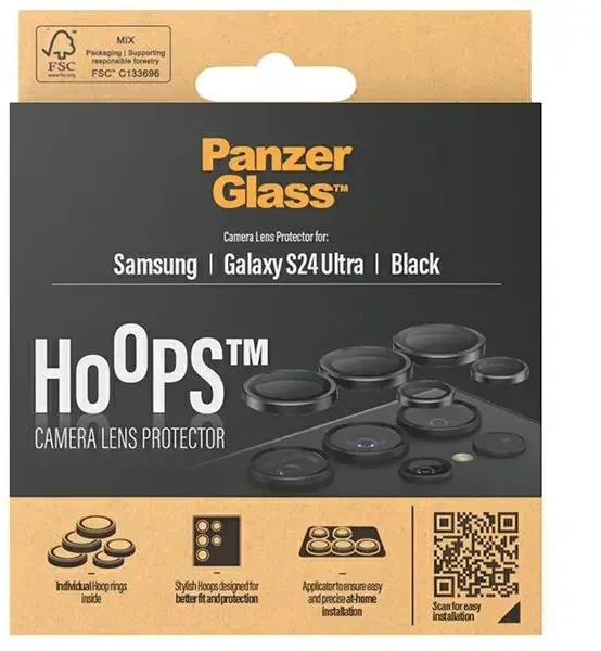 Panzer Glass PanzerGlass Hoops Camera Sam S24 Ultra juodas juodas 1209 fotoaparato lęšių apsauga hoop optic rings