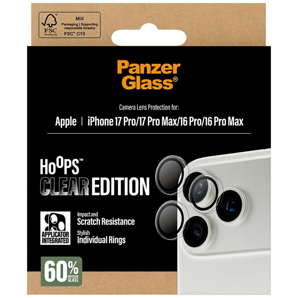 Panzer Glass Grūdintas stiklas na objektyvas PanzerGlass Hoops do iPhone 17 Pro / 17 Pro Max / 16 Pro / 16 Pro Max