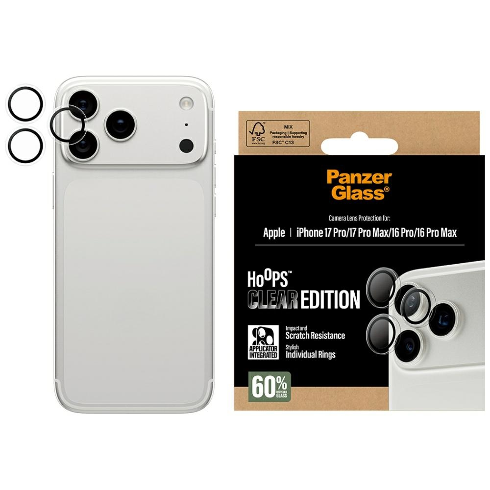 Panzer Glass Grūdintas stiklas na objektyvas PanzerGlass Hoops do iPhone 17 Pro / 17 Pro Max / 16 Pro / 16 Pro Max