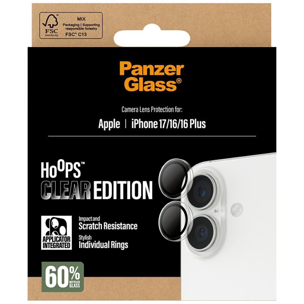Panzer Glass „PanzerGlass Hoops“ grūdinto stiklo ekrano apsauga, skirta „iPhone 16 / 16 Plus / 17“