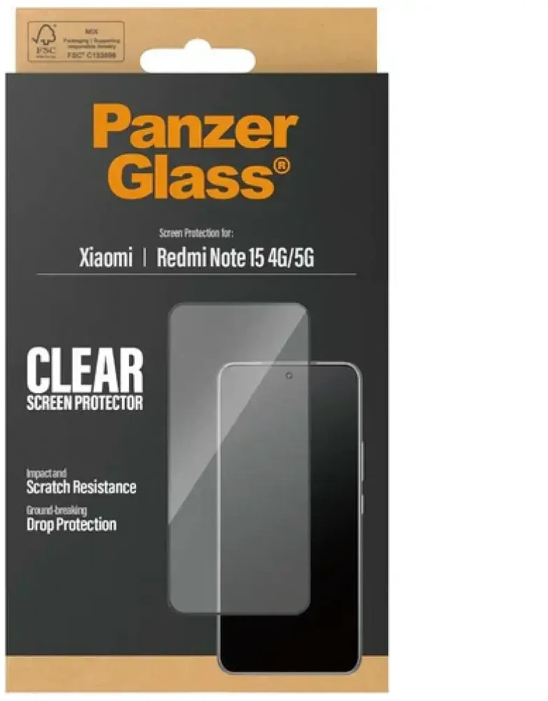 Panzer Glass „PanzerGlass“ itin plataus diagonalo grūdintas stiklas, skirtas „Xiaomi Redmi Note 15 4G/5G“