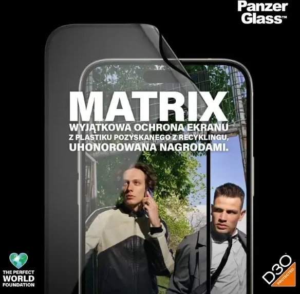Panzer Glass PanzerGlass™ MATRIX ekrano apsauga su D3O iPhone 15 Plus | Itin platus pritaikymas w. AlignerKit