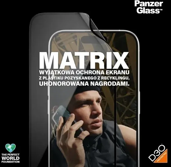 Panzer Glass PanzerGlass™ MATRIX ekrano apsauga su D3O iPhone 15 Pro | Itin platus pritaikymas w. AlignerKit