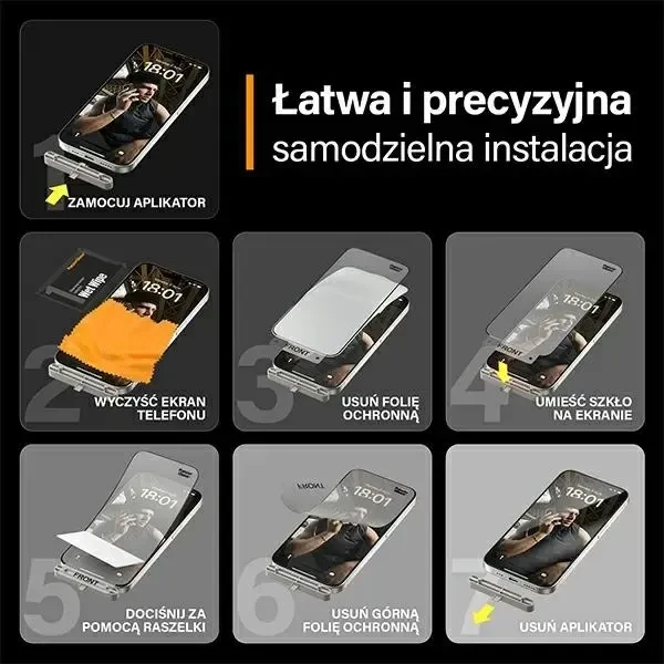 Panzer Glass PanzerGlass™ MATRIX ekrano apsauga su D3O iPhone 15 Pro | Itin platus pritaikymas w. AlignerKit