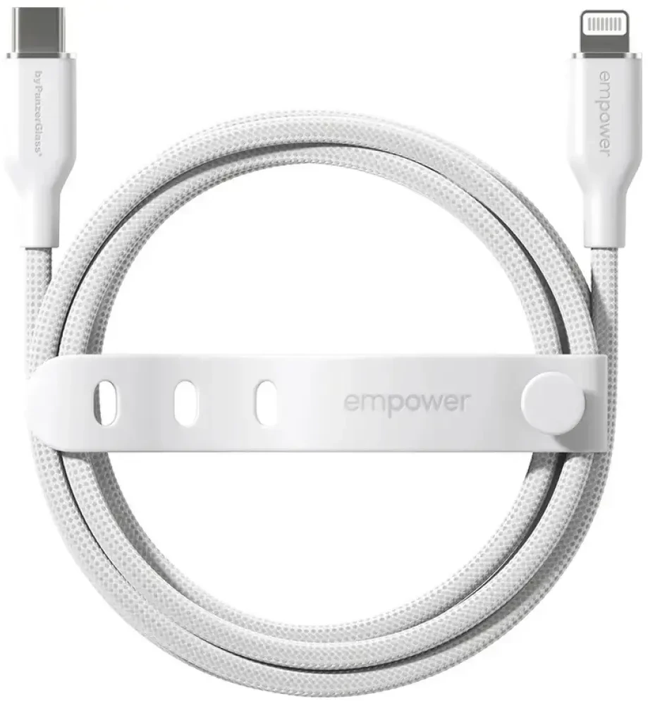 Panzer Glass PanzerGlass Racing duomenų perdavimo ir įkrovimo kabelis | USB-C į Lightning | 60 W | 1,2 m | sidabrinis, baltas