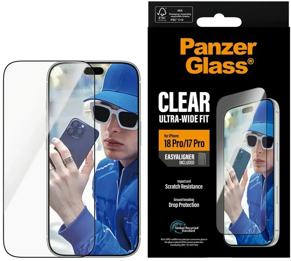 Panzer Glass PanzerGlass Screen Protector Ultra-Wide Fit for w. EazyAligner for iPhone 18 Pro / 17 Pro